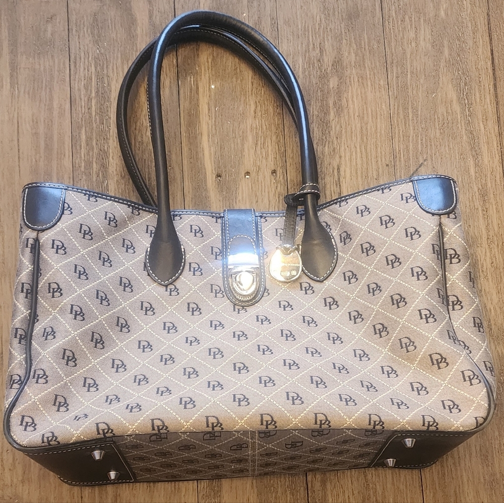 Dooney & Bourke Monogram Tote Bag - Black and Tan